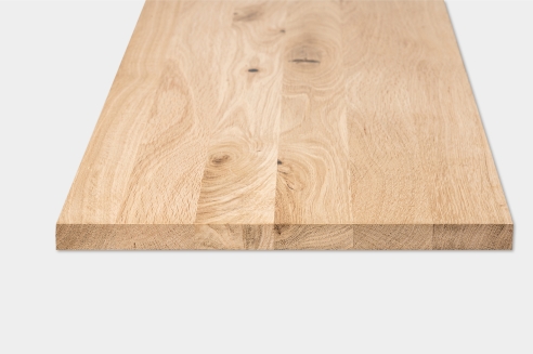 Massivholzplatte Leimholzplatte Eiche Wildeiche Rustikal 26mm, DL durchgehende Lamele, DIY angepasst